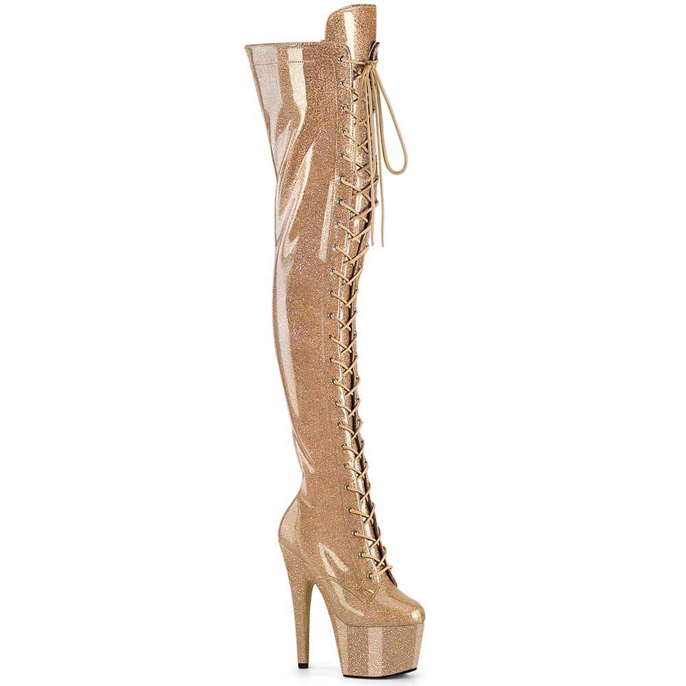 Pleaser - ADORE3020GP Cuissardes à plateforme - Couleur or Product image